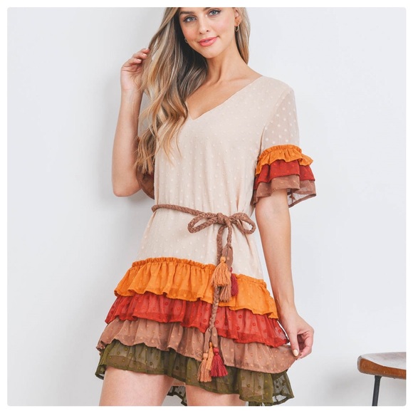 Autumn Belle in Falling Ruffles Mini Dress - Picture 11 of 13